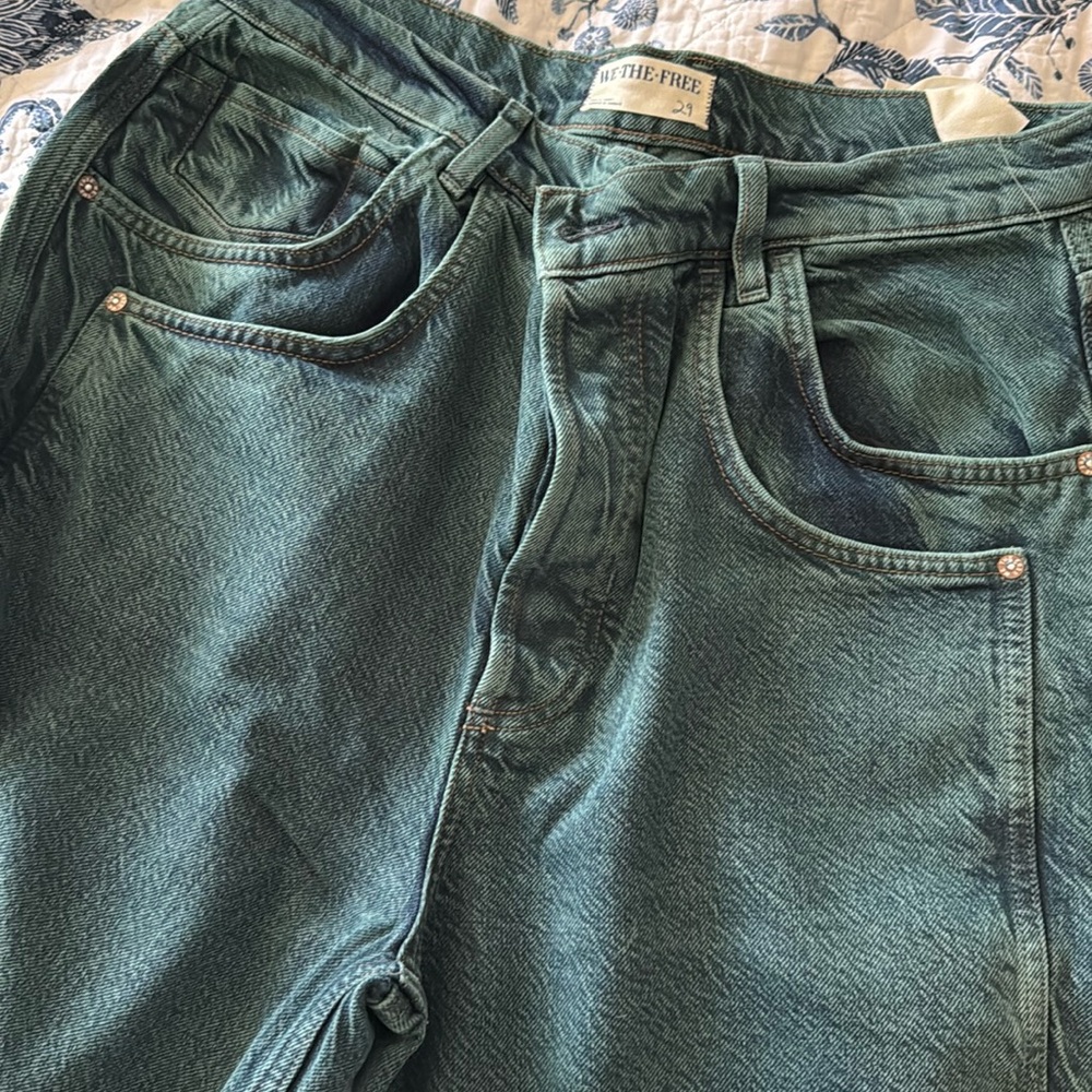 Free people green washed jeans